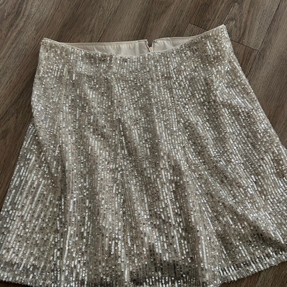 LOFT Silver Sequin Skirt - Picture 3 of 6